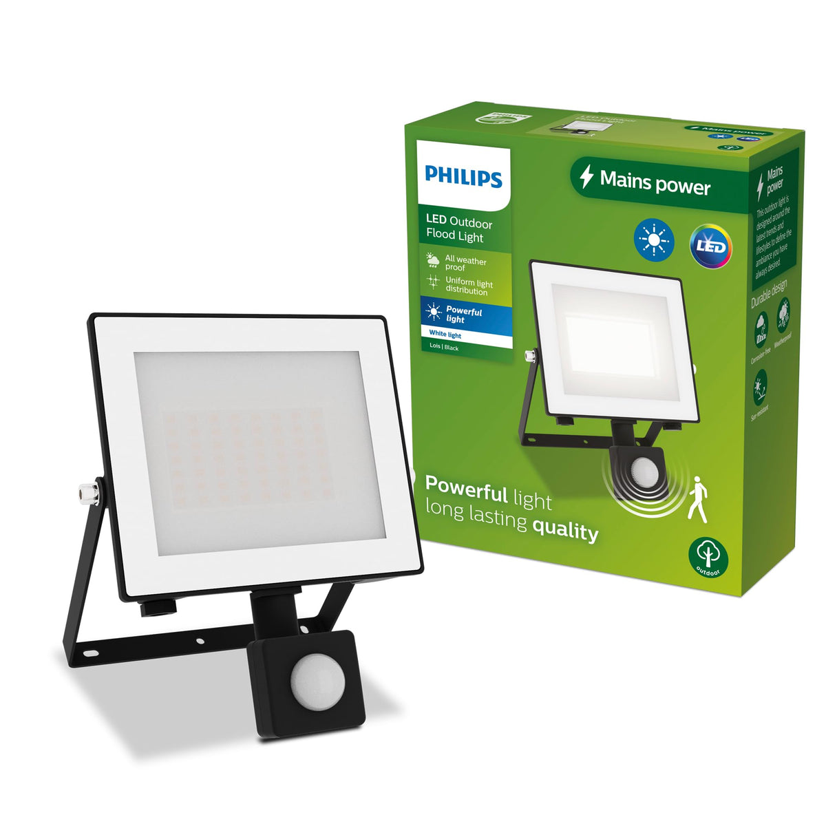 Philips Lois Outdoor Floodlight, White, 10 W