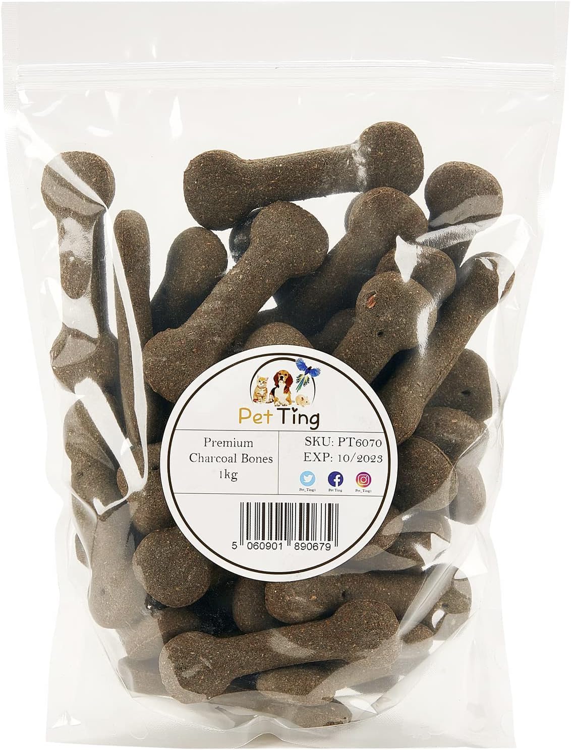 Premium Dog Biscuits Treats 1kg (Charcoal Cobs)