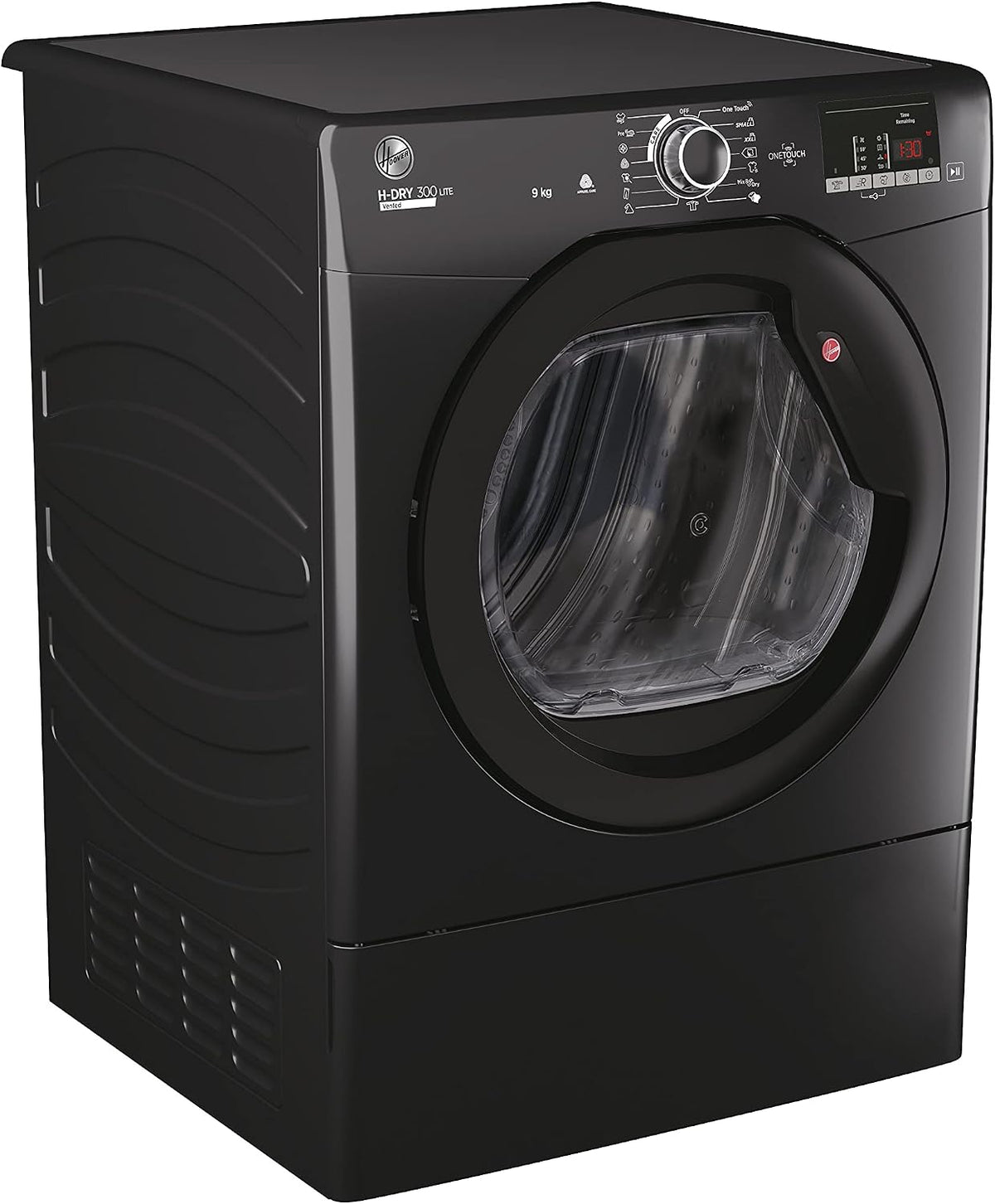 Hoover H-DRY 300 LITE Vented Tumble Dryer, 9kg, Black, C Class