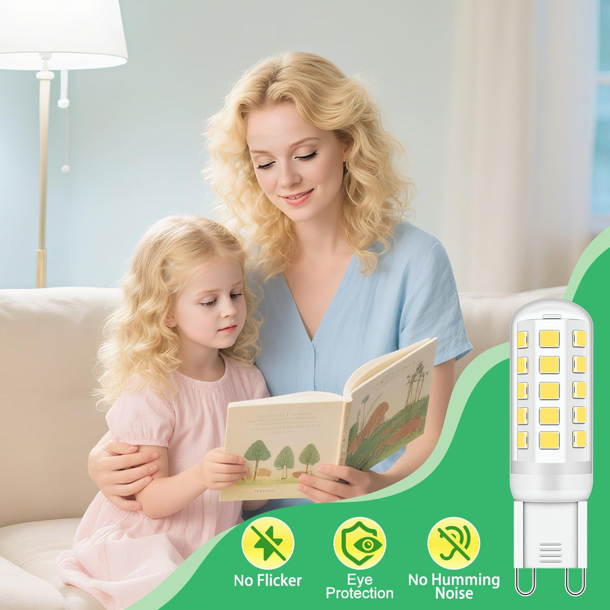G9 Led Bulbs Warm White 6-Pack, 3W 510 Lm 3000 Kelvin G9 Led Light Blubs, Equivalent to 30-40W Halogen, 220-240V No Flicker Non-Dimmable Energy Saving, for Home Lighting Decor [Energy Class C]