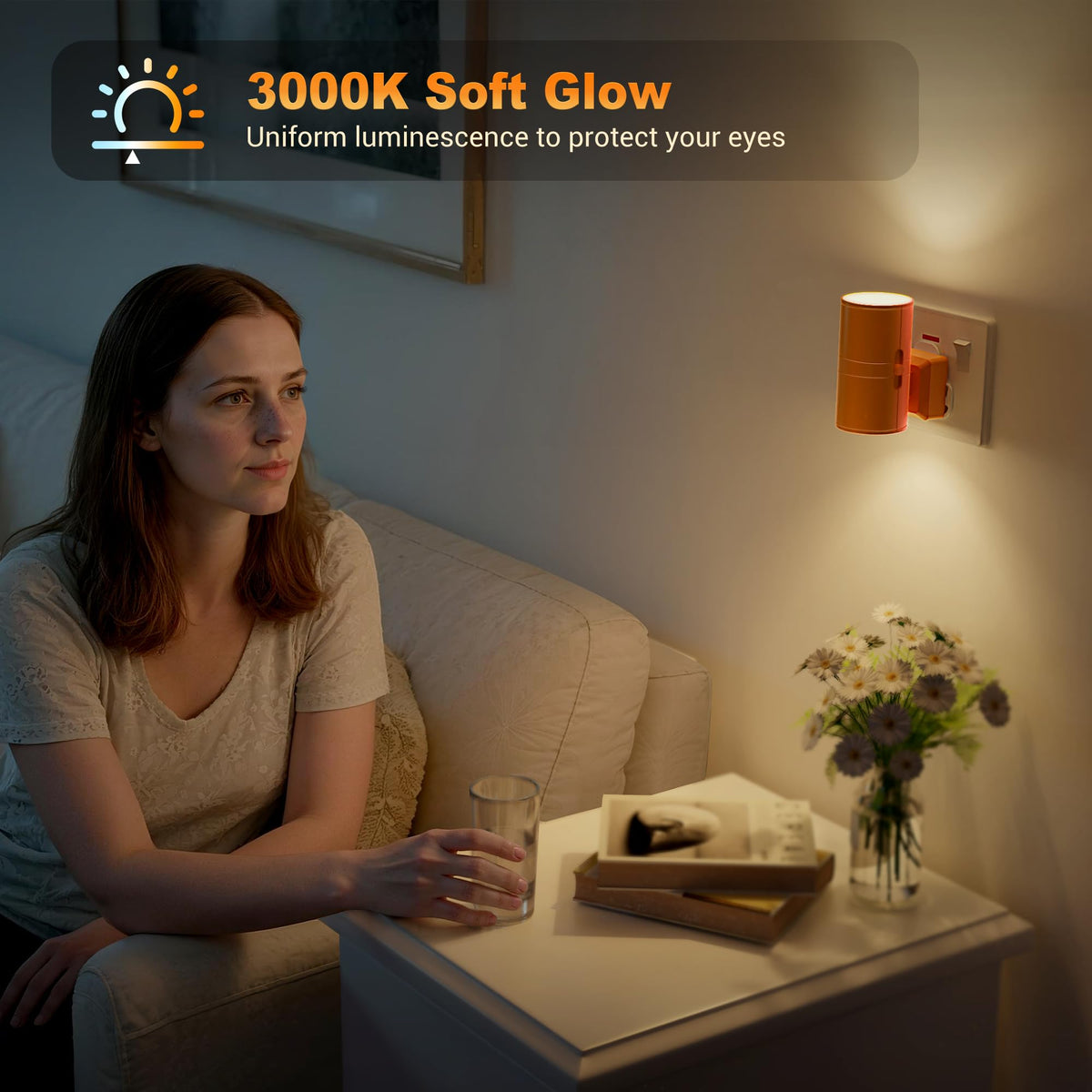 JandCase Night Light, Night Light Plug in Wall with Dusk to Dawn Sensor