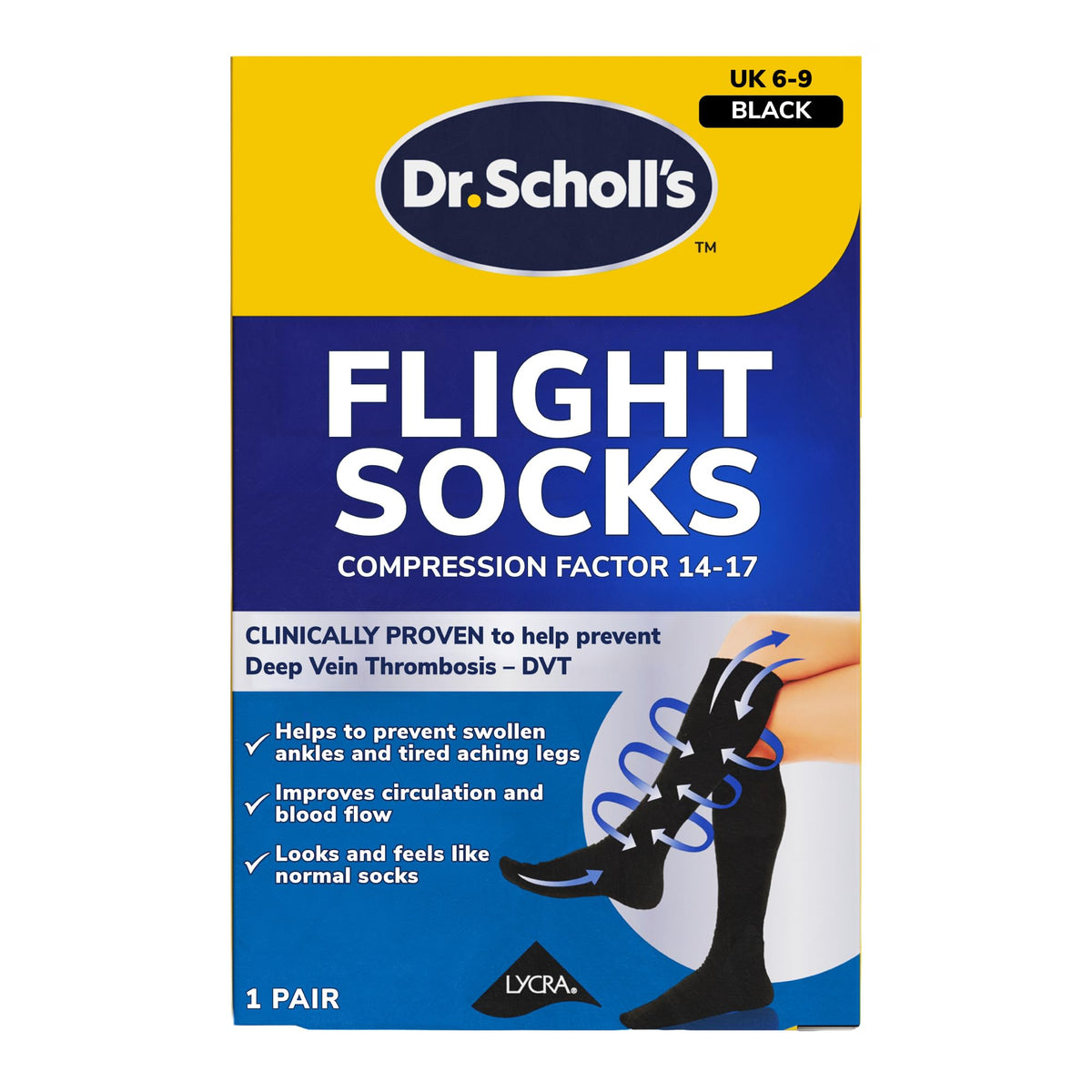 Dr. Scholl's Flight Socks - Clinically Proven Compression Socks for Flight Travel - Help Prevent Swollen Ankles and Deep Vein Thrombosis