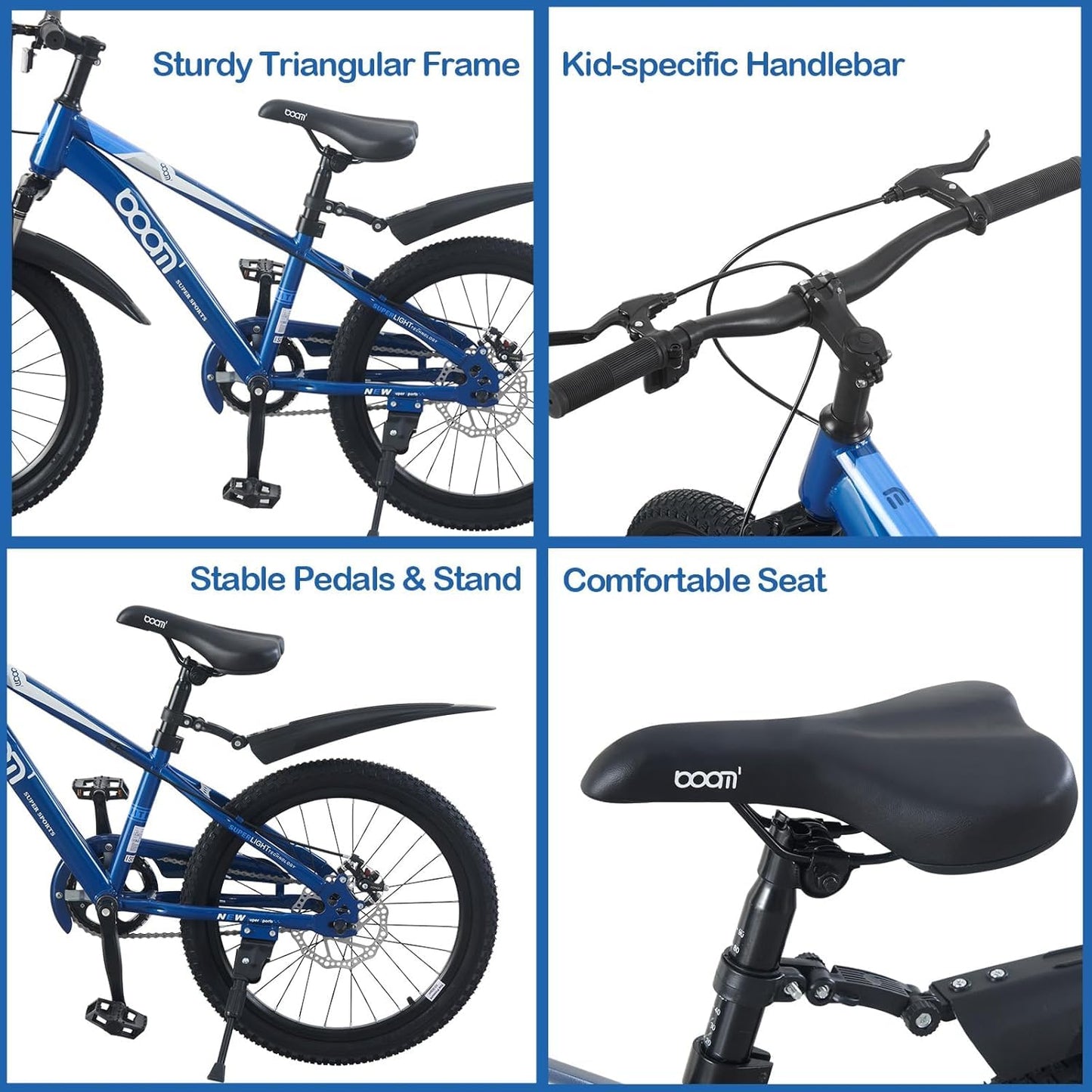 LSBIKE Kids Mountain Bike with Front Suspension & Disc Brakes — 18"/20"/22" | Ages 5-13