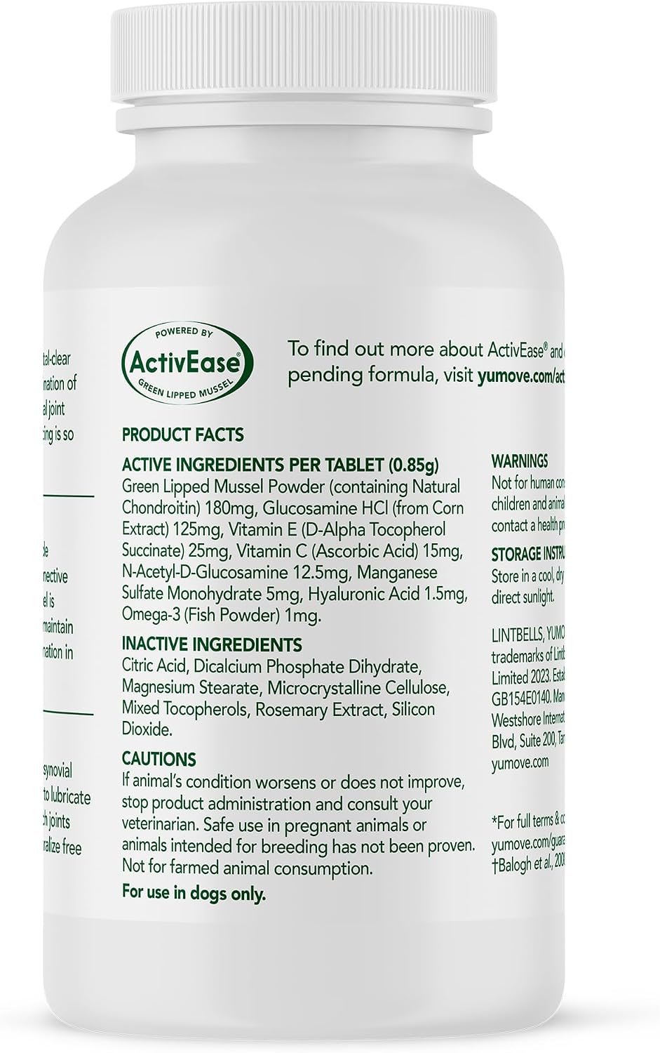 YuMOVE Young and Active Dog | Joint Supplement for Dogs to Support Active and Growing Joints Aged Under 6 | 60 Tablets Clear