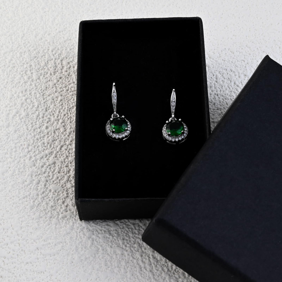 Birthstone Drop Earrings for Women, Silver Plated Dangle Earrings