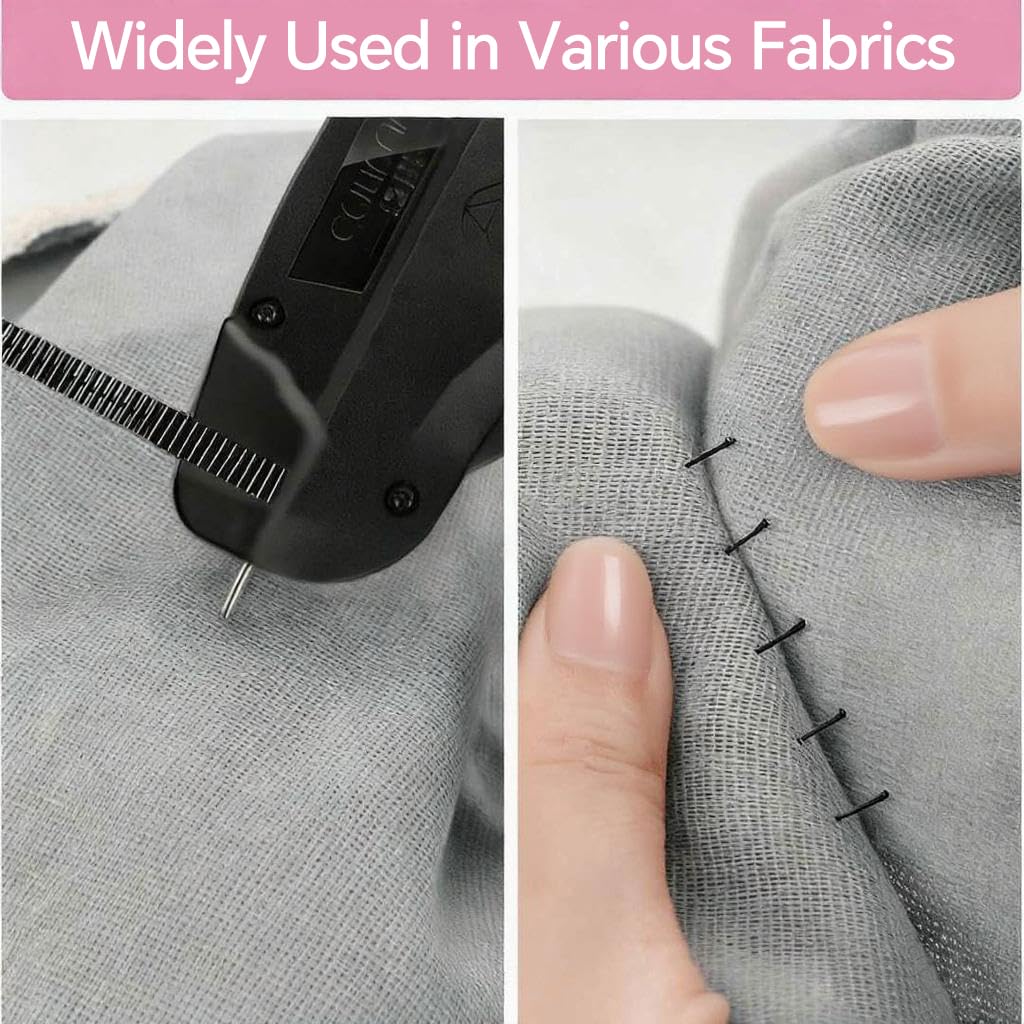 Stitchy Quick Clothing Fixer, Mini Stitch Gun for Clothes, Clothing Stitch Tagging Gun with Case,Stitchy Tool with 6 Needles,1500 Black & 1500 White 5mm Micro Fasteners