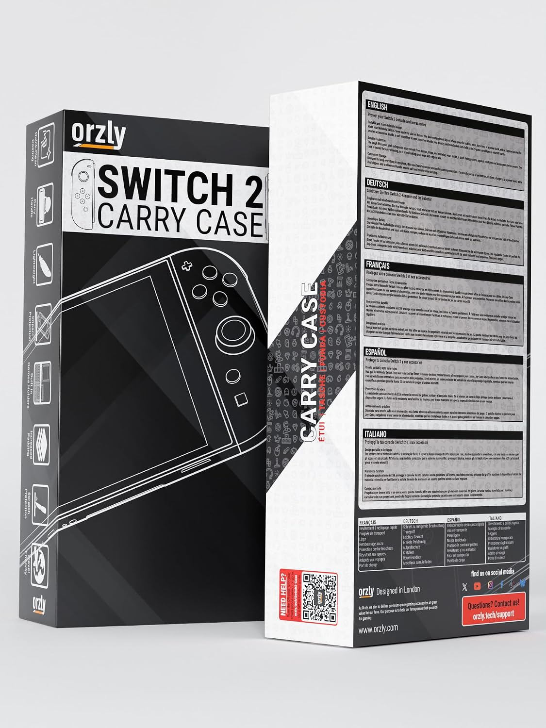 Orzly Carry Case for Nintendo Switch Lite Protective Hard Shell Portable Travel Carry Case with Storage for Accessories & Game Cartridges (Red & White)