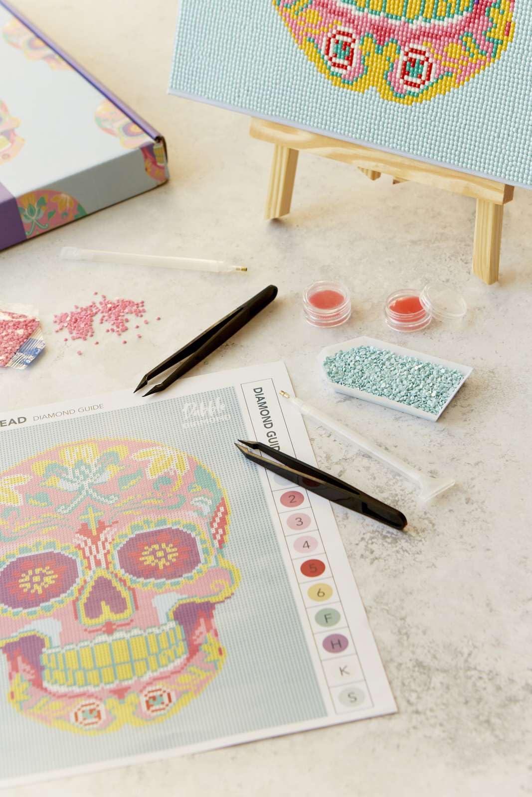 Dabble Diamond Painting Kits – Set of 3 Full Diamond Painting Kits for Adults with Canvas Frame, Crystal Diamond Art