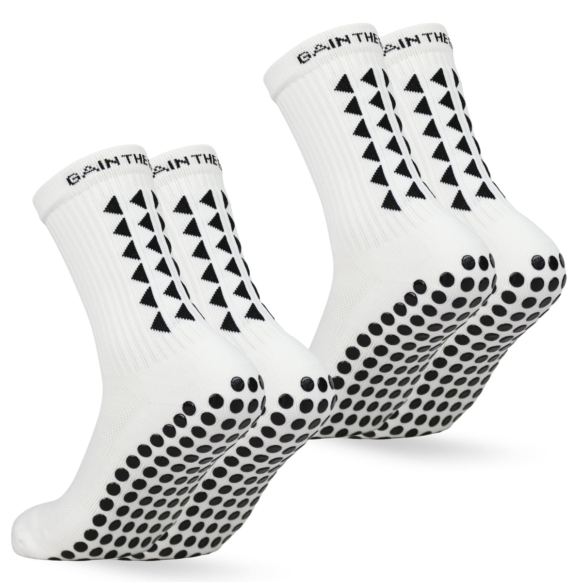 Gain The Edge Football Grip Socks 3.0-2pc and 4pc Set - Non Slip Football Socks - Updated Model