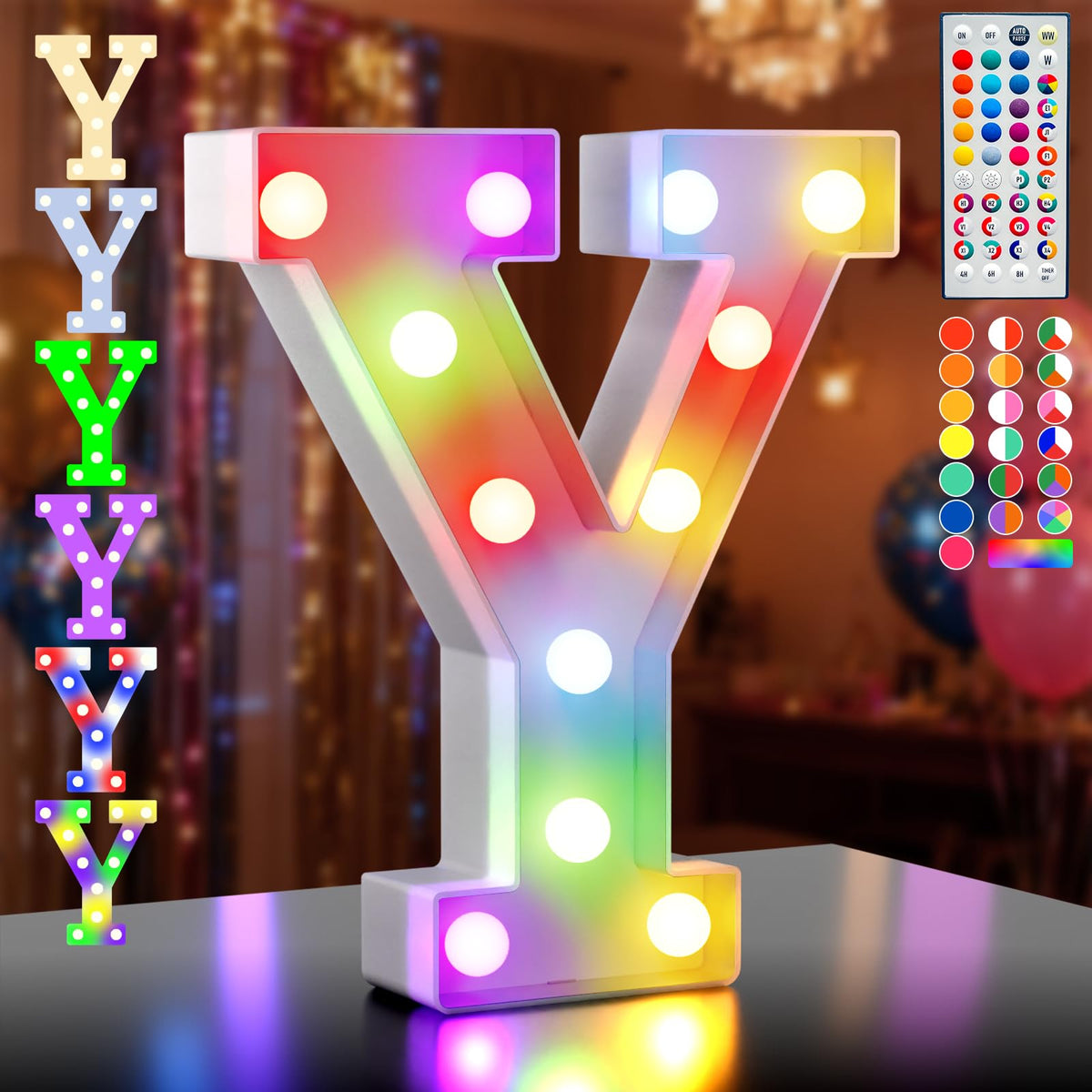 Ledido Pink Glitter Light Up Number 80 for 80th Birthday Decorations