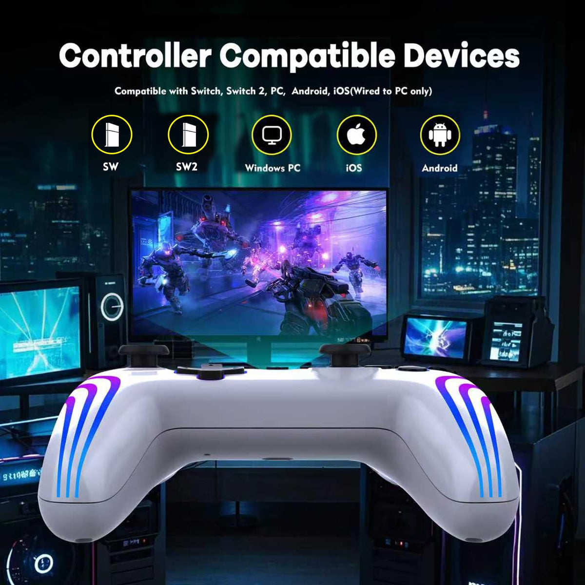 MYSTILUCK Wireless Pro Controller for Switch, Switch 2, Lite, OLED, PC