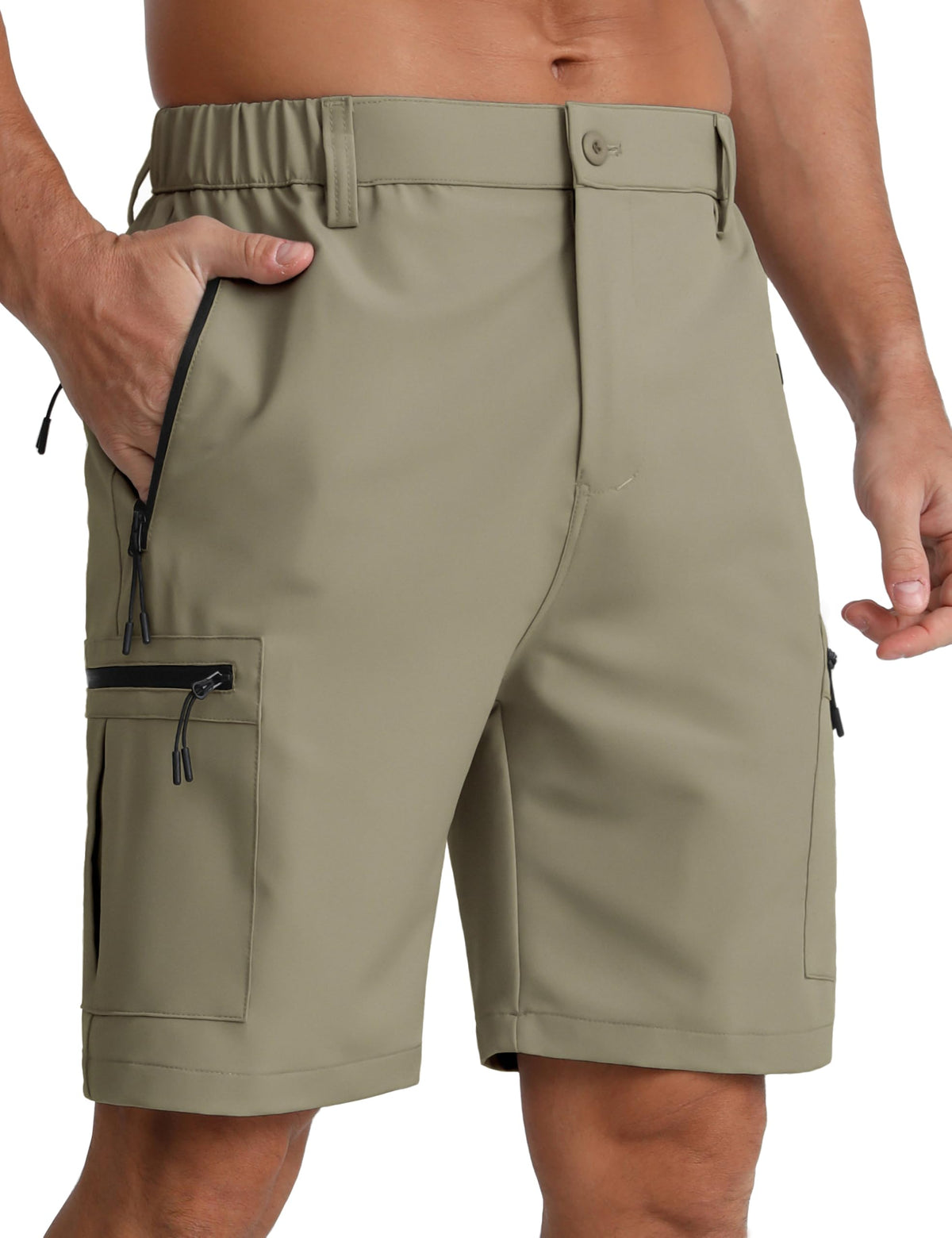 APTRO Mens Cargo Hiking Shorts Outdoor Lightweight Golf Casual Shorts for Men with 5 Zipper Pockets