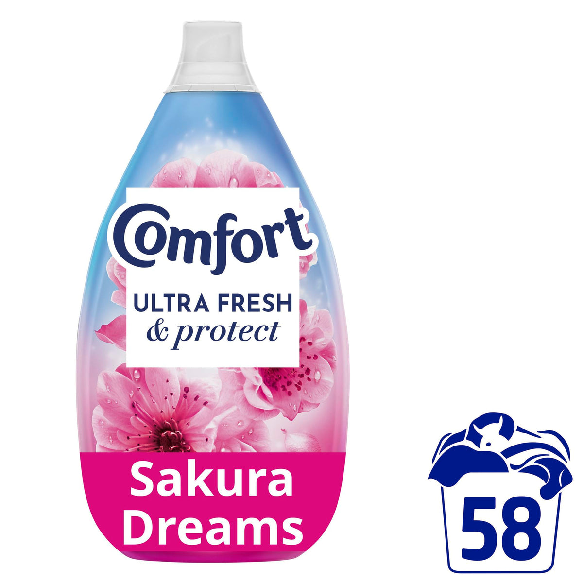 Comfort Pure Dreams Cashmere Soft Fabric Conditioner Dermatologist-Recommended Gentle Next to Sensitive Skin 48 washes(1.44 L) - Case pack of 6