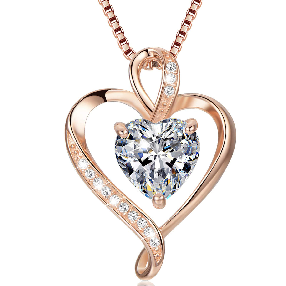 LAVUMO Heart Necklace for Women 925 Sterling Silver Love Pendant Jewellery