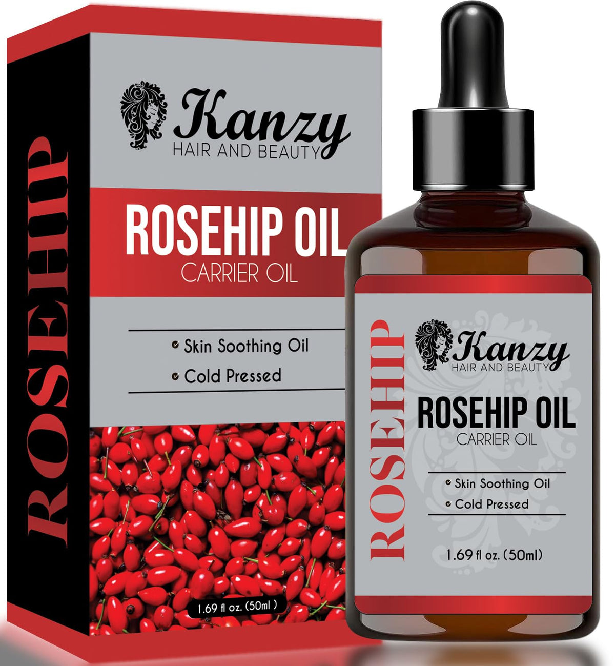 Kanzy Vitamin E Oil for Skin, Hair, Lips and Face - Naturally Sourced Multi-Purpose Plant-Based Vitamin E Oil for Hair Growth as Skincare and Haircare Product for both Men and Women (30 ml)