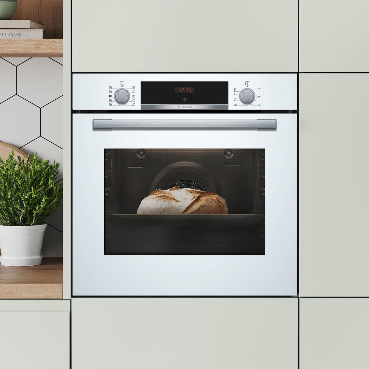 Bosch Series 4 HQA534BS3B Built-in Single Oven, A+ Rated, Brushed Steel