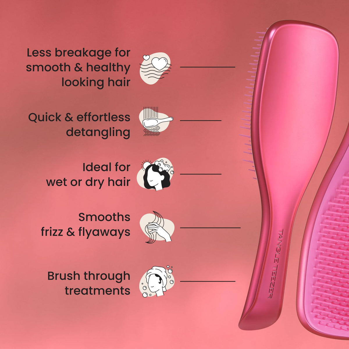 Tangle Teezer The Ultimate Detangler Straight to Curly Hairbrush
