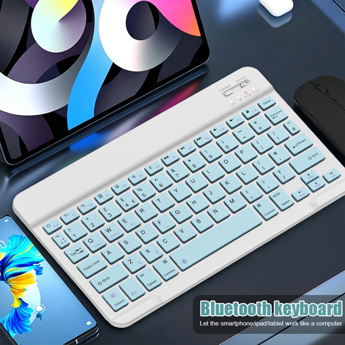 NOOX Bluetooth Keyboard for iPad, Galaxy Tablets, SmartPhones