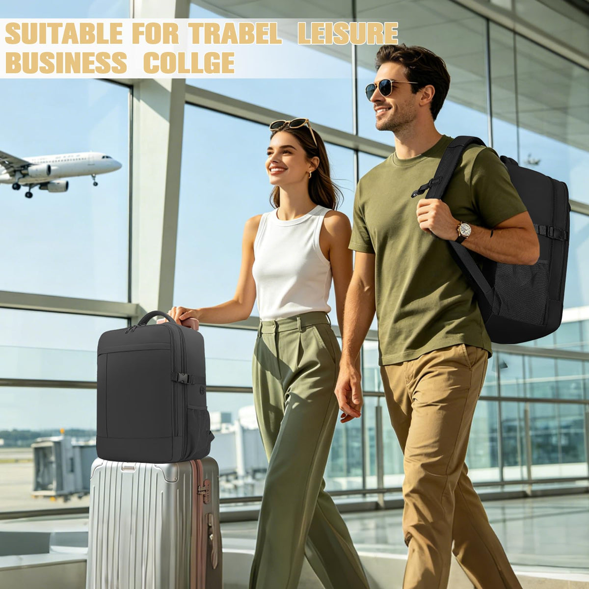 Lossga Ryanair Cabin Bags 40x30x20 Underseat Carry-ons Travel Backpack (Pack of 2)
