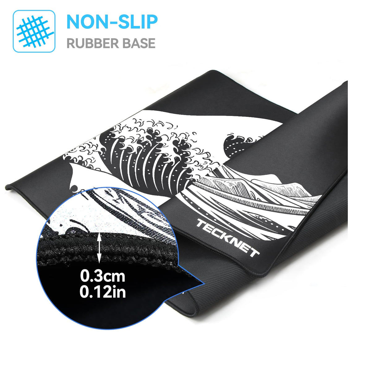 TECKNET Gaming Mouse Mat, 900x400x3mm Large Mouse Pad - Black