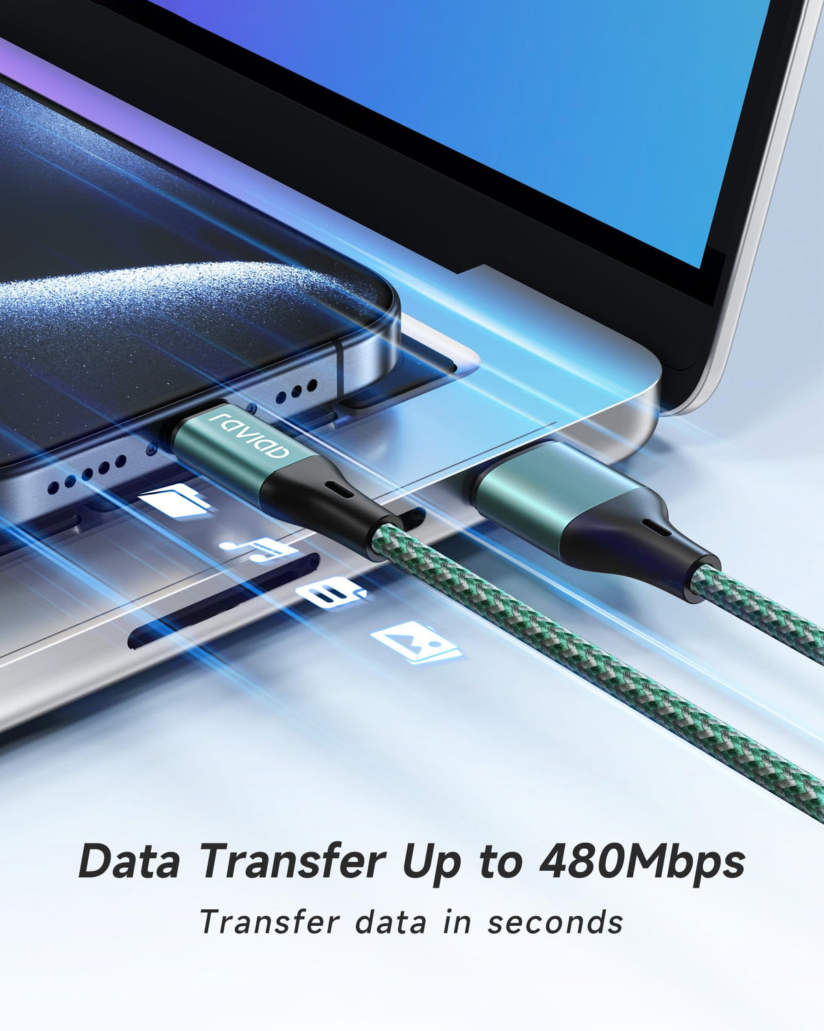 RAVIAD USB C Charger Cable [0.3M+1M+2M 3Pack]USB to USB C Cable Fast Charge