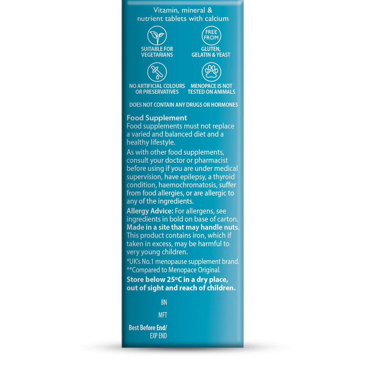 Menopace Original by Vitabiotics - 90-Day Menopause & Perimenopause Vitamin Supplement Tablets - UK's No.1 Menopause Supplement Brand