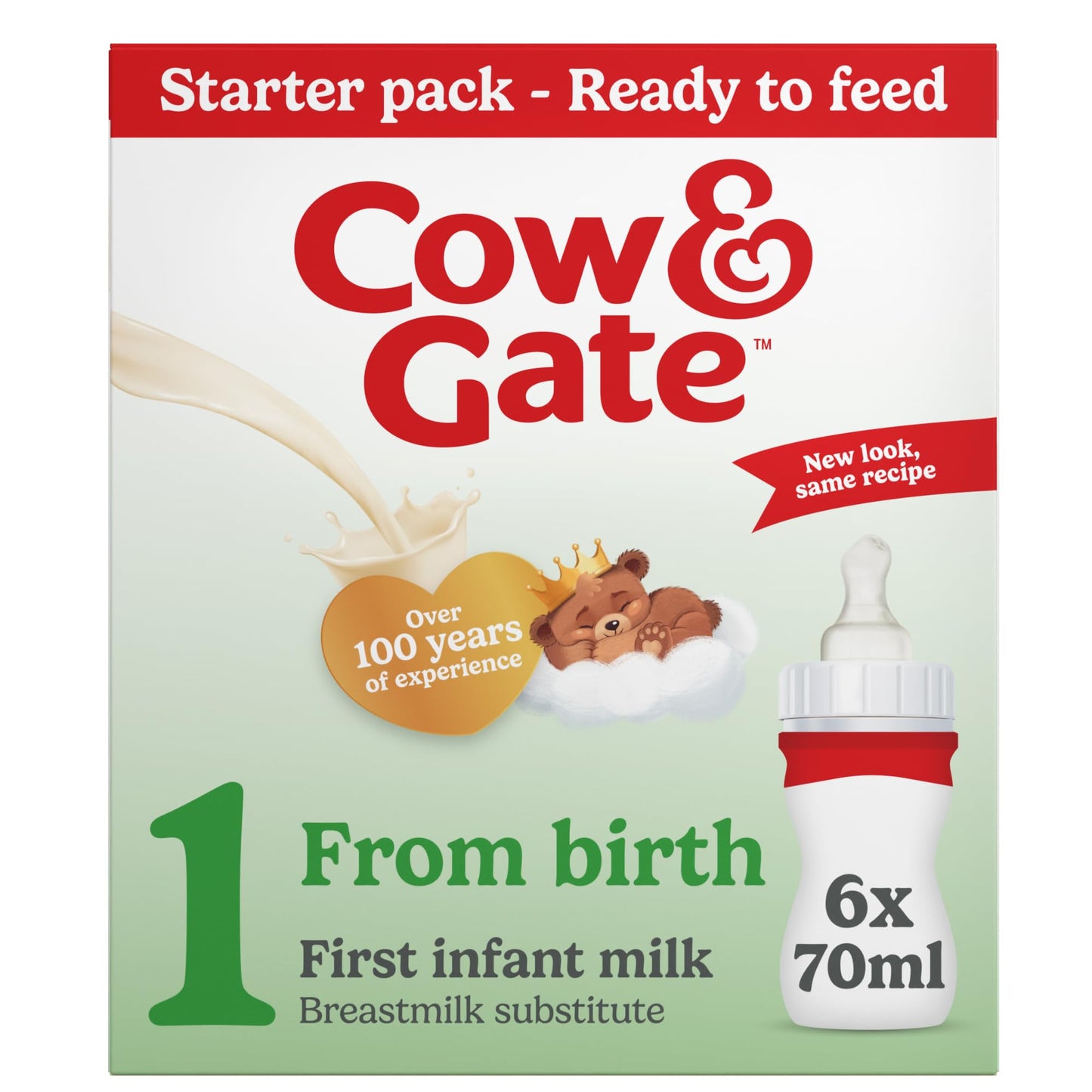 Cow & Gate 1 First Infant Baby Milk Ready to Use Liquid Formula, from Birth, 200 ml, (Pack of 18)