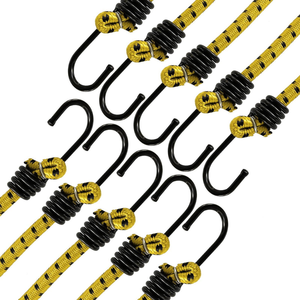 ANSIO Bungee Cords with Hooks 16” (40cm), Pack of 10 Bungee Straps - Red