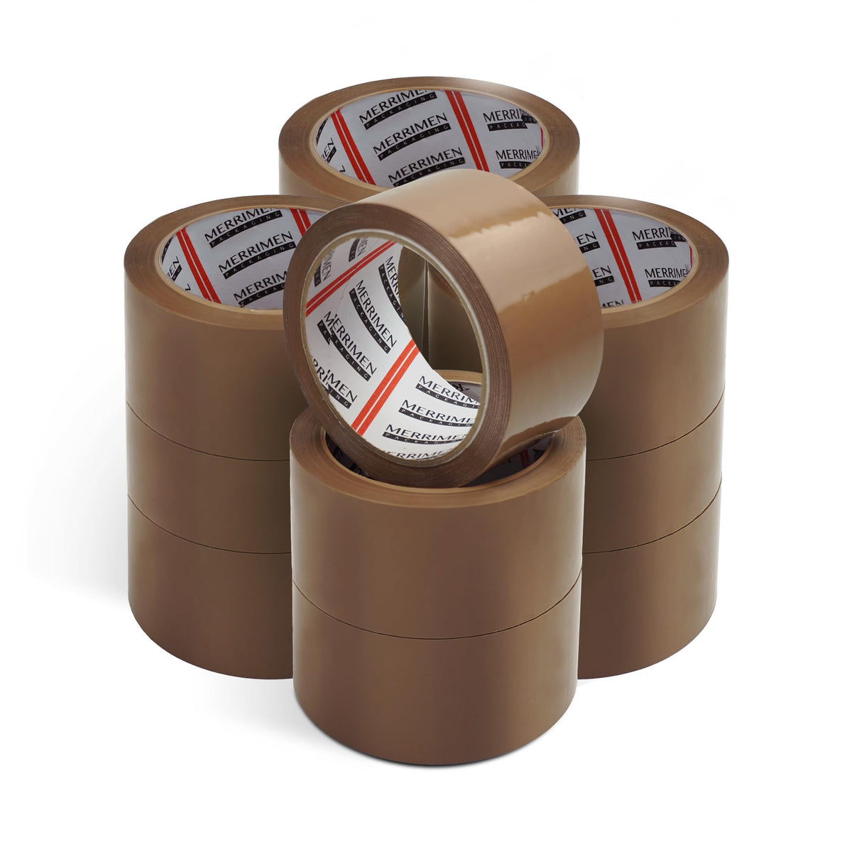 Merrimen Strong Heavy Duty Mixed Roll Pack Packaging Tape, Secure Sticky Sealing Tape for Parcel Boxes, Moving Boxes, Large Postal Bags for Long Term Storage, (48MM x 66M) (3 rolls, Mixed)