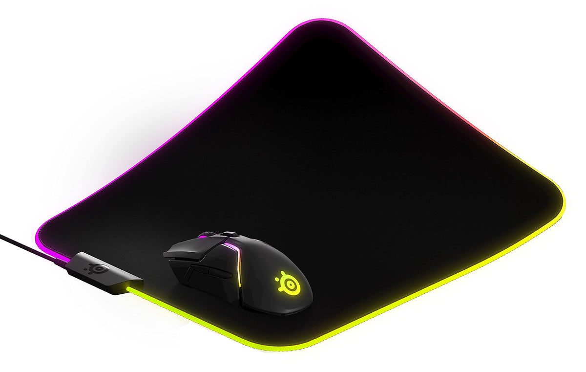 SteelSeries QcK Edge Cloth Gaming Mouse Pad - Never-fray Stitched Edges - Optimized For Gaming Sensors - Size L (450 x 400 x 2mm) - Black