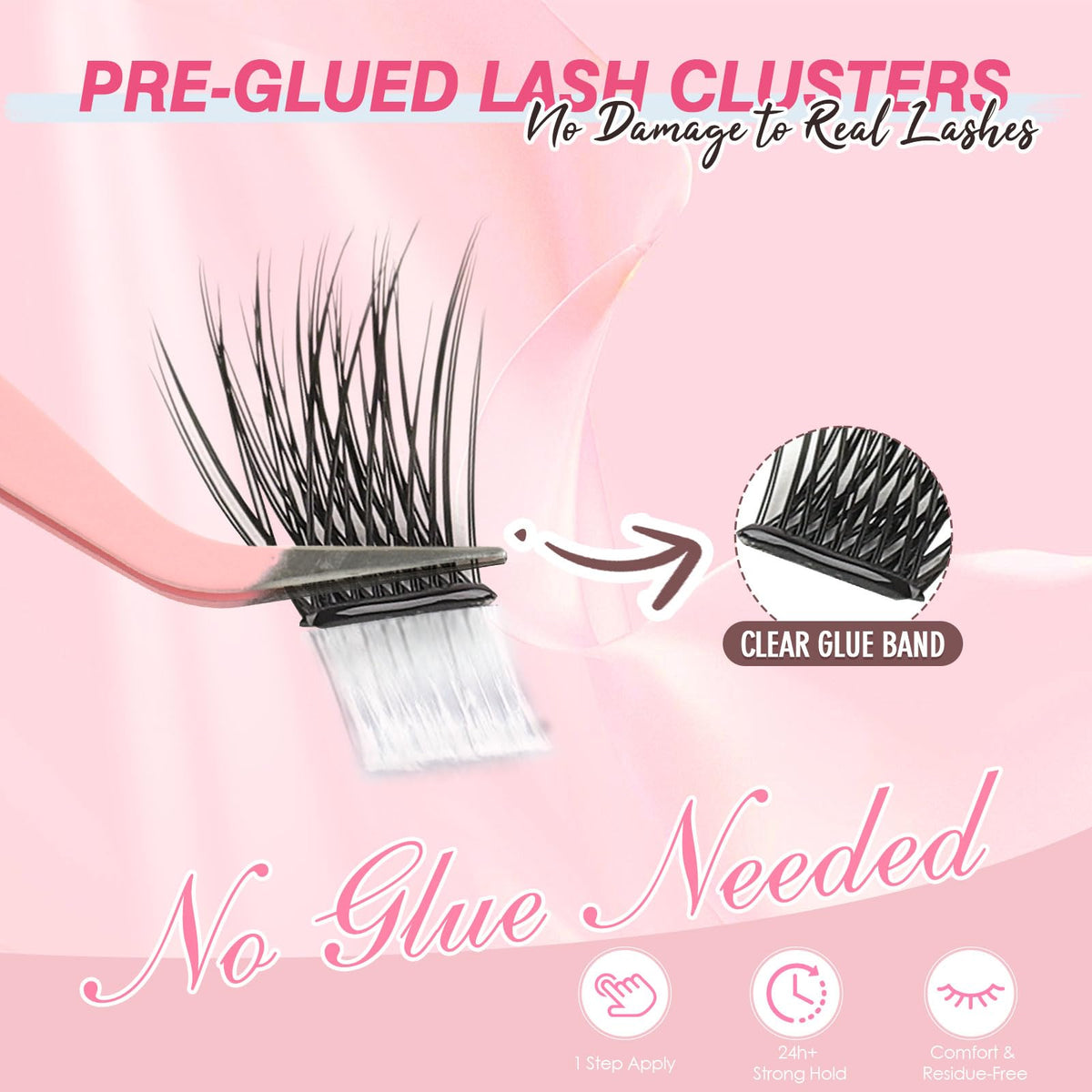Sixstarhair Individual Eyelashes Kit Lash Clusters with Glue and Remover