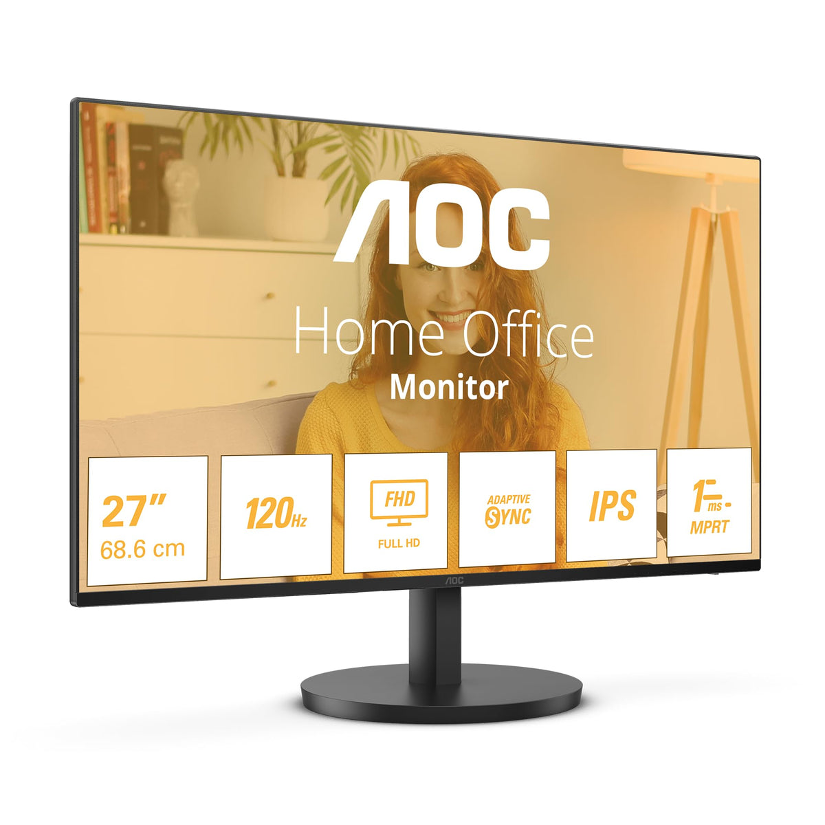 AOC 22B2H - 22 inch FHD Monitor, 75Hz, VA, 7ms Frameless design, Tilt, lowBlue Mode, Flicker Free (1920 x 1080 @ 75Hz, HDMI/VGA)