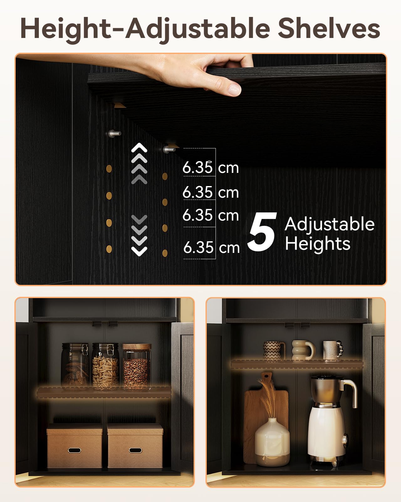 Coleshome 6-Tier Bookcase with Doors and Cabinet, Bookshelf Floor Standing Display Storage Shelf, Bookcases for Home, Office, Living Room, Bedroom, White, 48 x 24 x 176.4