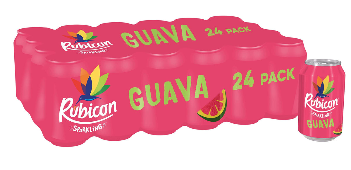 Rubicon Mango Sparkling Fruit Soft Drink, 6 Pack, 330ml Cans