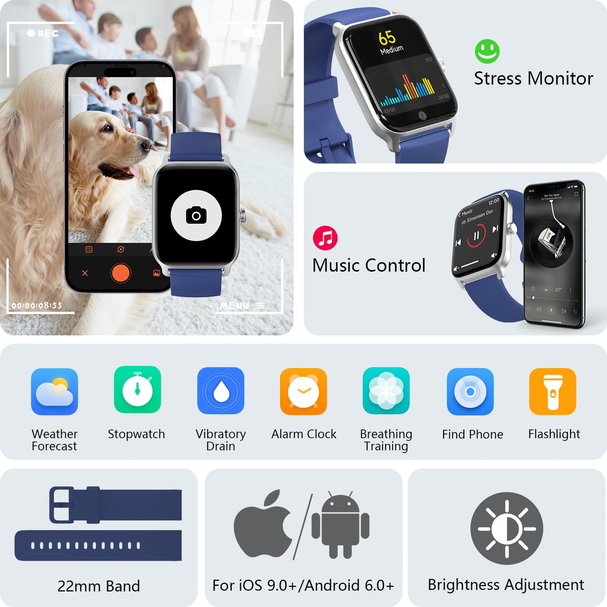 Smart Watch for Women, Answer/Make Calls, Alexa Built-in, [1.8"HD Screen] Smart Watches for Women iPhone/Samsung/Android, Fitness Watch with Heart Rate Sleep SpO2 Monitor,IP68 Waterproof, 100+ Sports