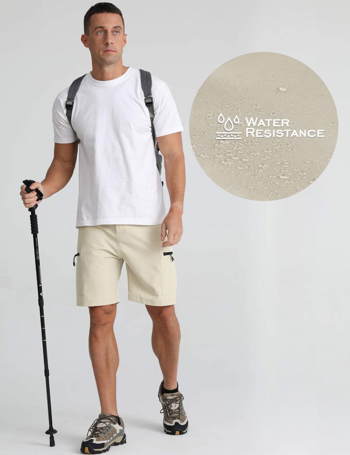 APTRO Mens Cargo Hiking Shorts Outdoor Lightweight Golf Casual Shorts for Men with 5 Zipper Pockets