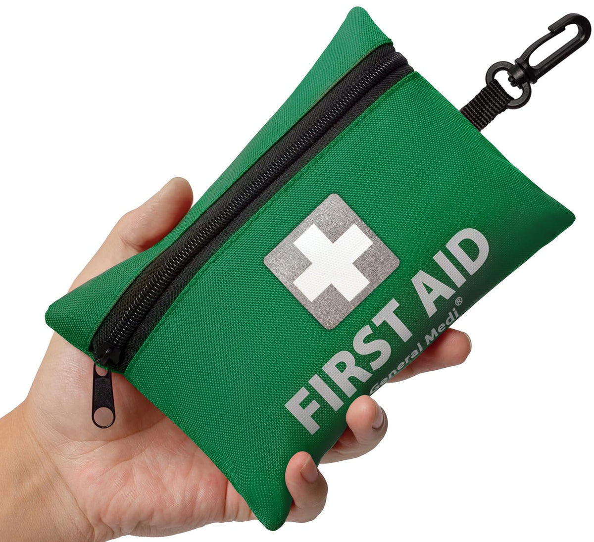 General Medi Mini First Aid Kit, 92 Pieces Small First Aid Kit - Includes Emergency Foil Blanket, Scissors for Travel, Home, Office, Vehicle, Camping, Workplace & Outdoor (Red)