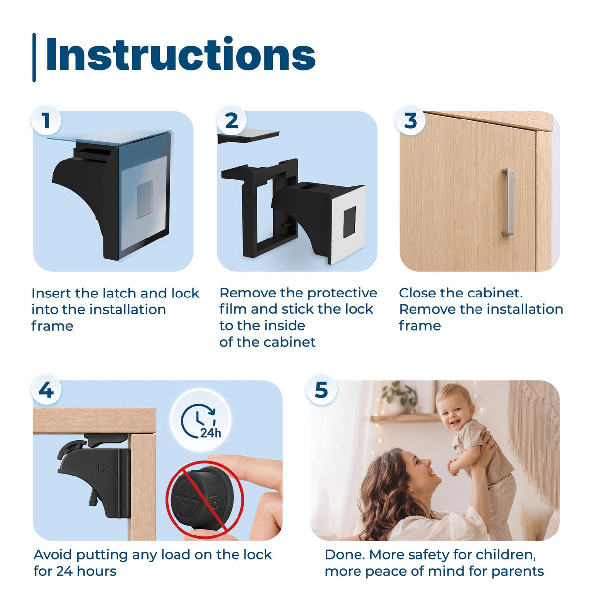 Hoffenbach – 12 Locks & 3 Keys – Magnetic Cupboard Locks – Child Safety Locks for Cabinets, Drawers & Kitchen – Invisible Baby Proofing with Magnet for Doors & Cupboards – White
