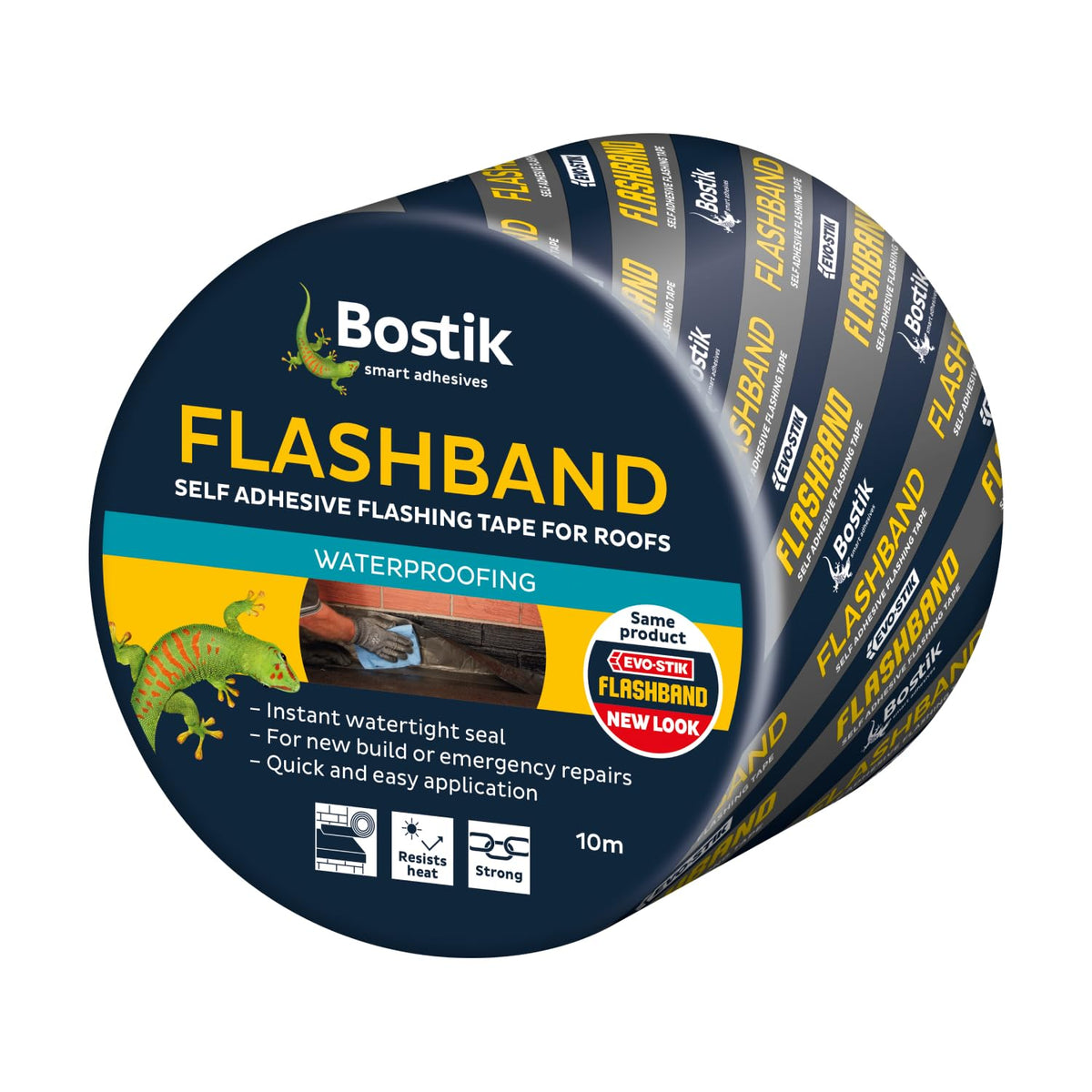 Bostik Flashband Self Adhesive Flashing Tape for Roofs Grey - 75mm x 10m