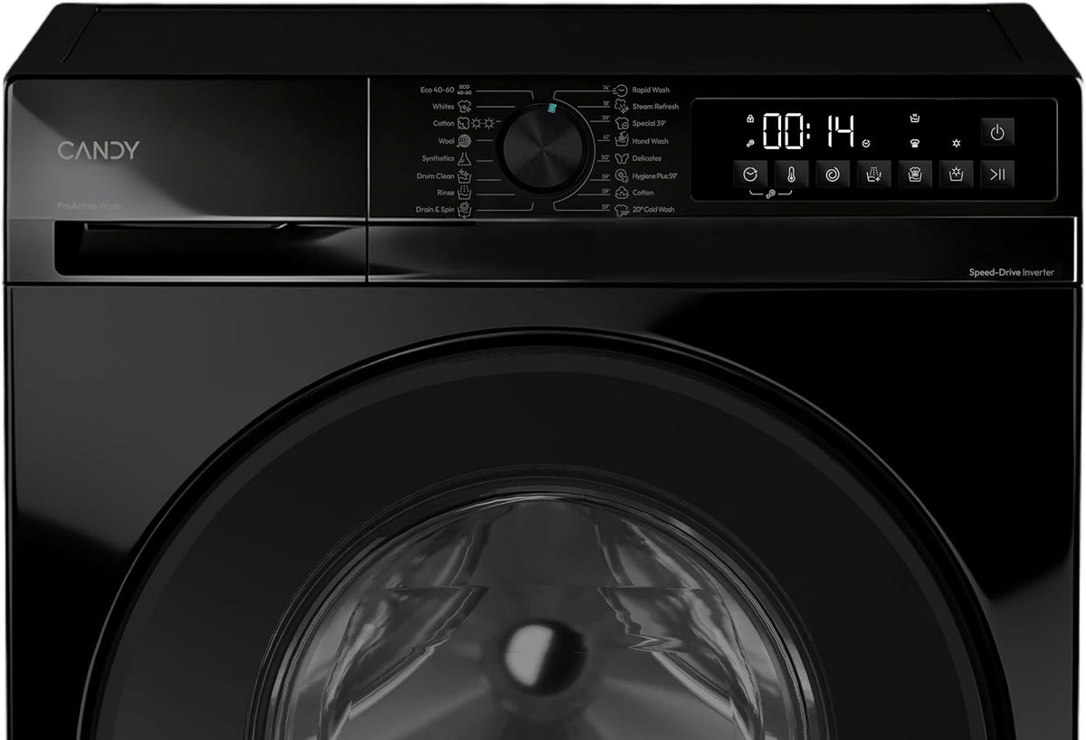 Candy Quick Pro Washer Dryer, 9kg Wash + 6kg Dry, Black, A-20%/D, 1400 RPM