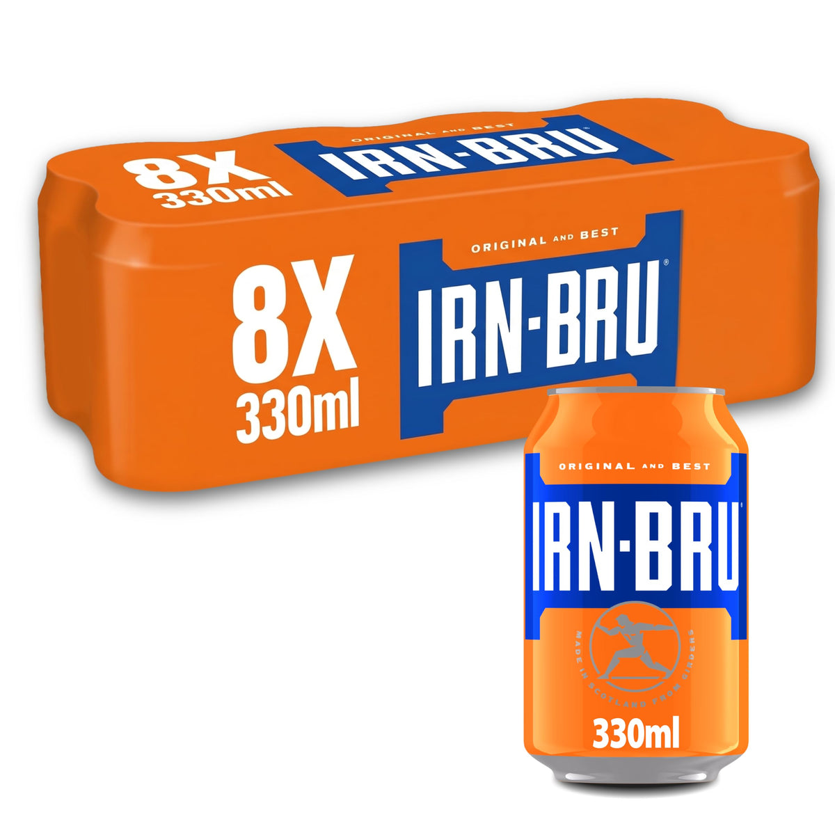 IRN-BRU Carbonated Soft Drink, 24 Pack, 330ml Cans