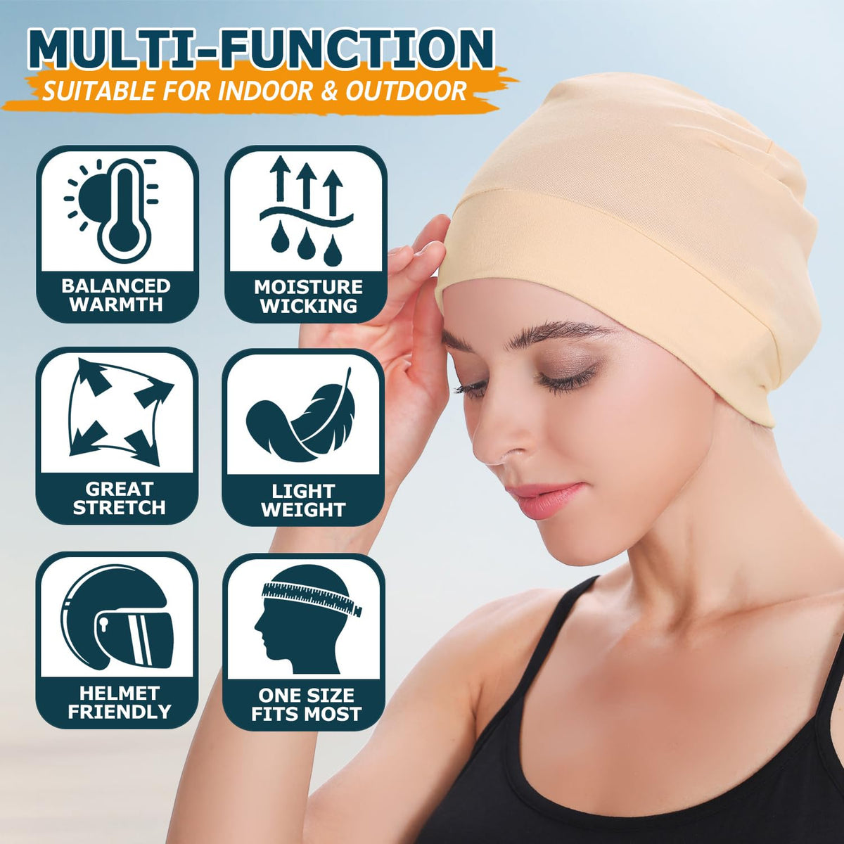 EINSKEY 100% Cotton Skull Caps for Men, Multipurpose Daily Wear Beanie Hat