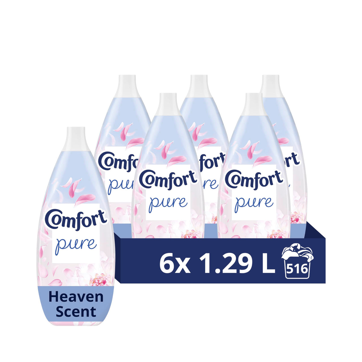 Comfort Pure Dreams Cashmere Soft Fabric Conditioner Dermatologist-Recommended Gentle Next to Sensitive Skin 48 washes(1.44 L) - Case pack of 6