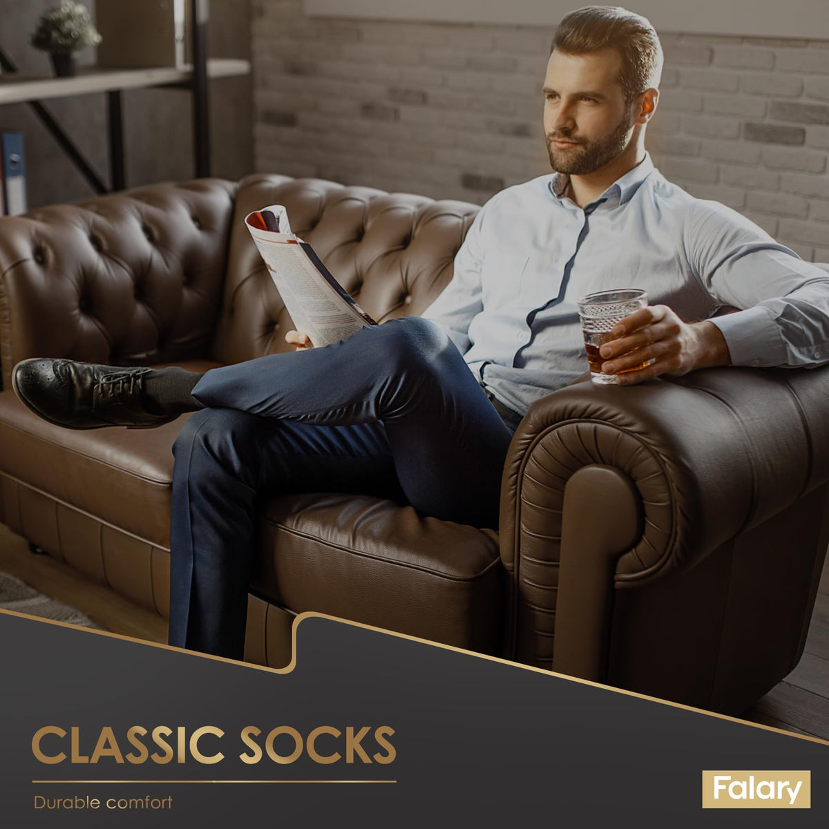 FALARY 12 Pairs Black Mens Socks, Plain Cotton Socks for Men & Women