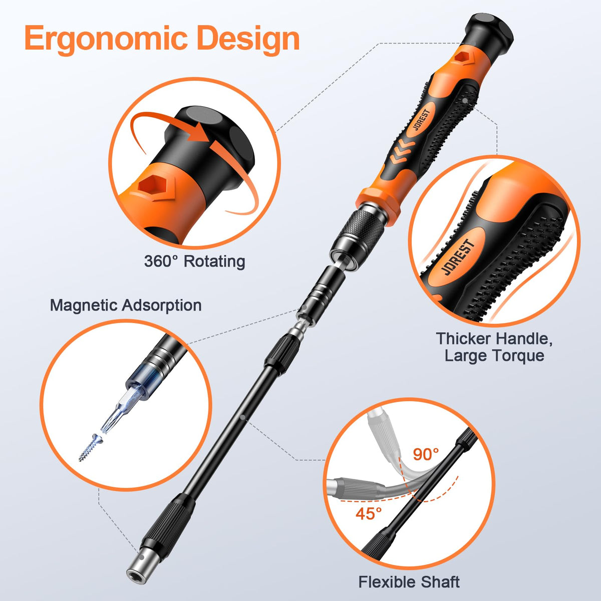 JOREST Precision Screwdriver Set, Small Screwdriver with Torx T5 T6 T8 T9, Triwing Y00, Star P5, Mini Repair Tool Kit for Laptop, Switch, PS5,Xbox, MacBook, iPhone, Ring Doorbell, Watch, Glasses