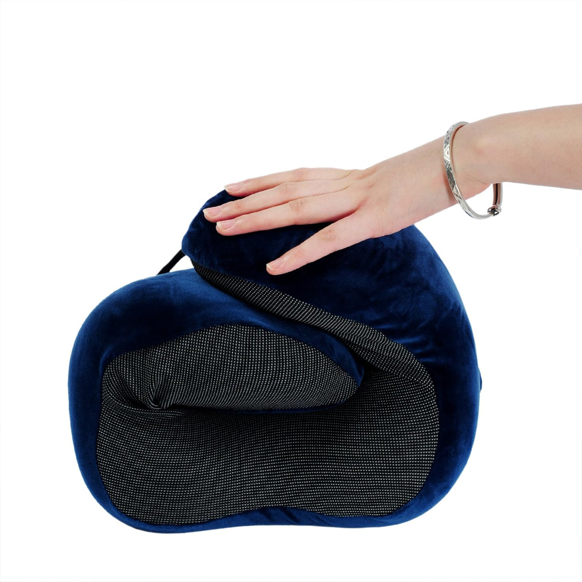 Memory Foam Travel Pillow, Neck Pillow with 360-Degree Head Support, Comfortable and Lightweight, Ideal for Sleeping on Airplane, Car, Train, Bus and Home Use, Comes with Storage Bag (Grey)