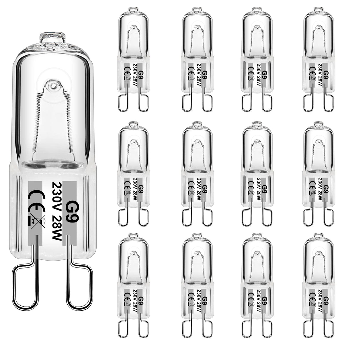 WeshLMPO G9 Halogen Bulbs 25W G9 Bulb Warm White 230V Dimmable for Oven 300 Degrees 12 Pcs