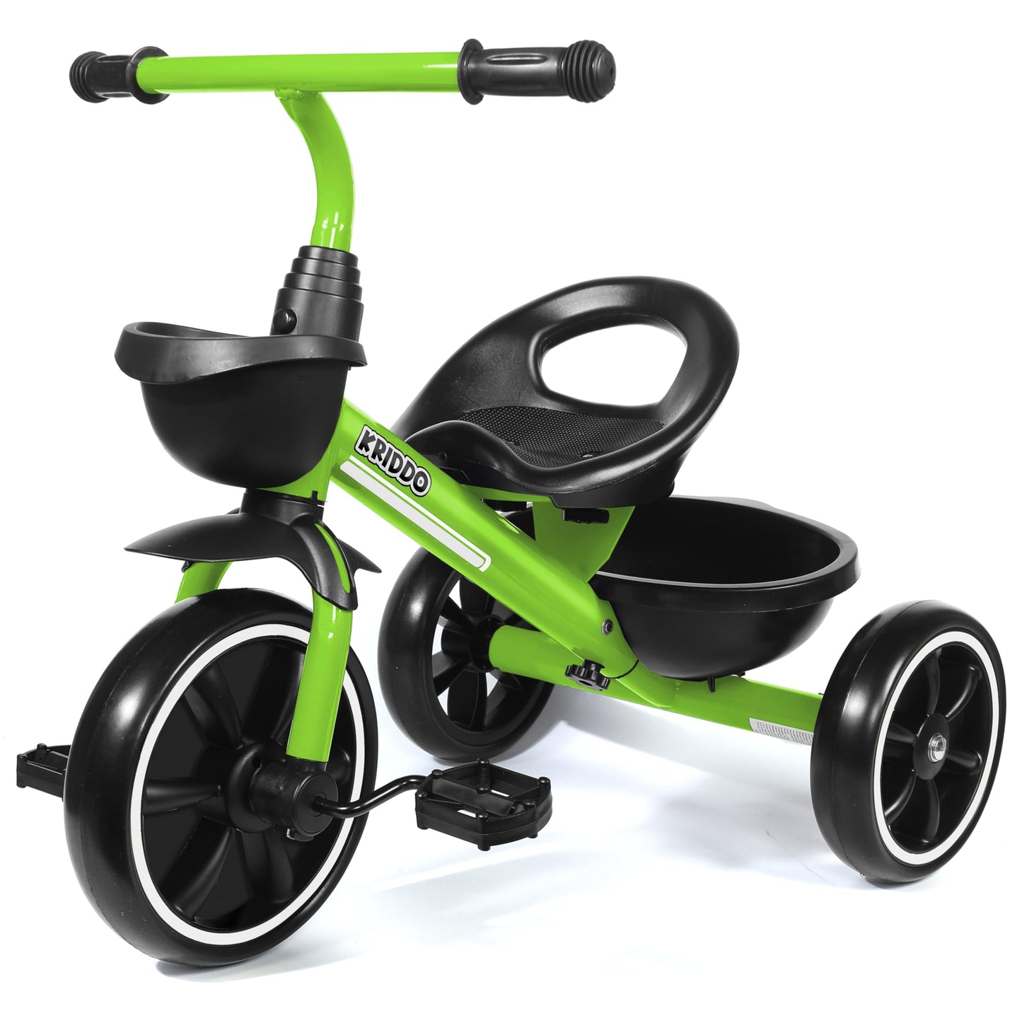 KRIDDO Toddler Tricycle — Anti-Tip Design, BPA-Free | Ages 18 Months to 4 Years | Pink