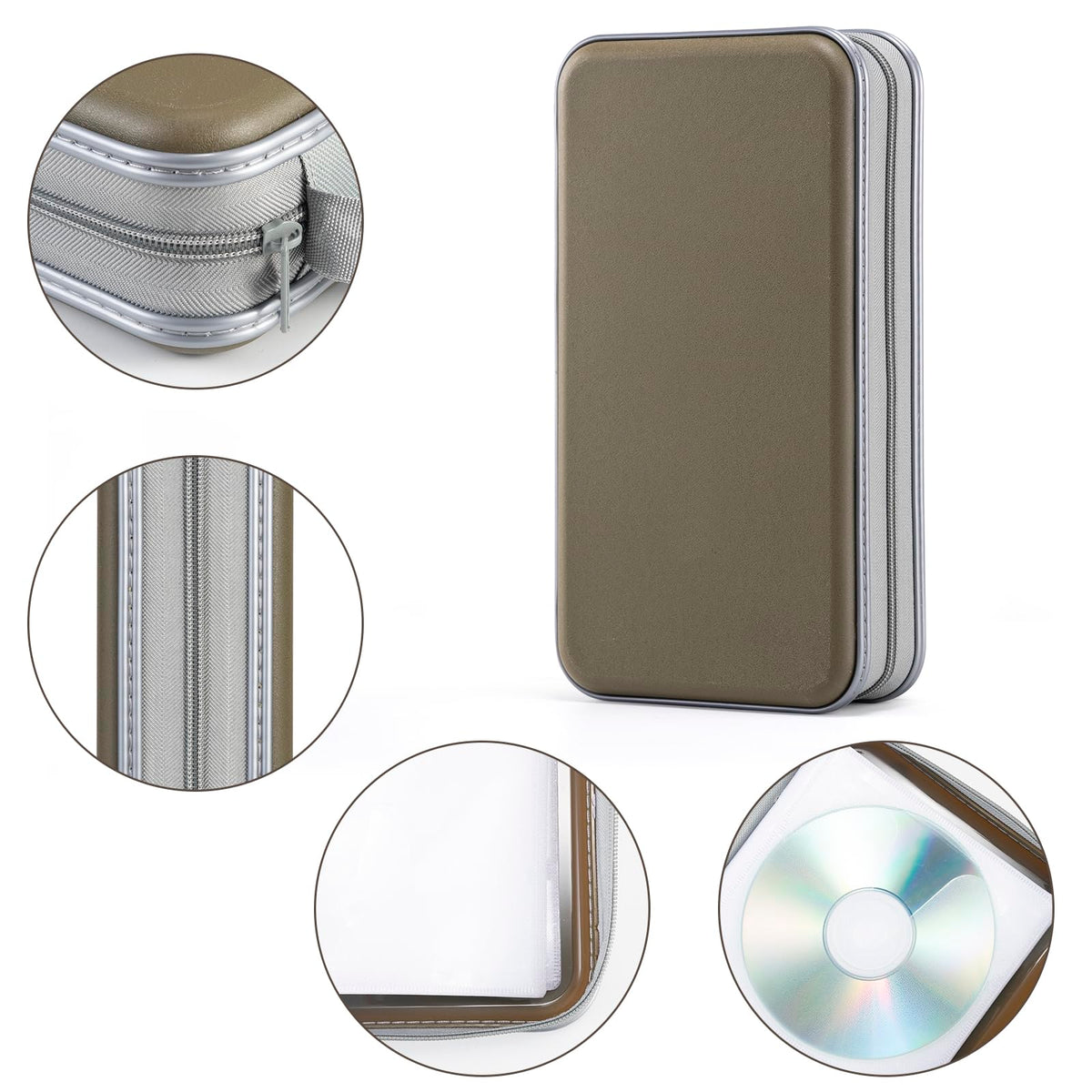 LIOVODE DVD Case, 96 Capacity CD Case Holder Organizer Disc Wallet for Car