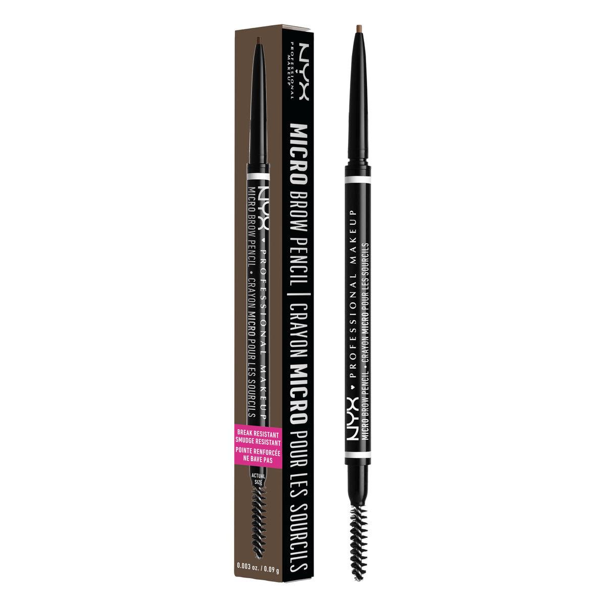 NYX Professional Makeup Micro Brow Pencil, Dual Ended Precise: Ash Brown